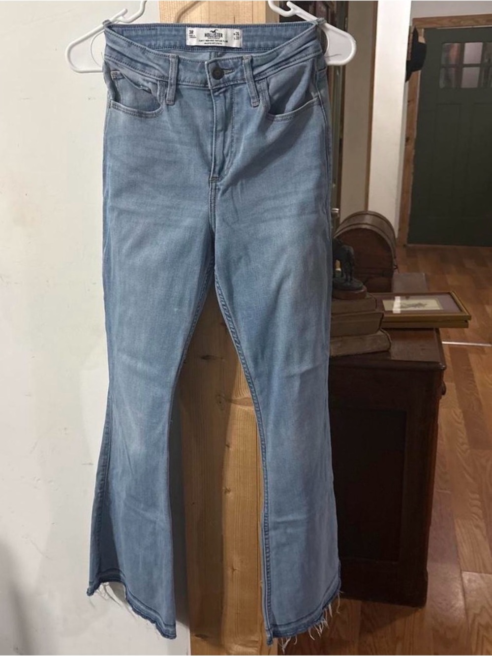 Hollister Light Blue High-Rise Flare Jeans